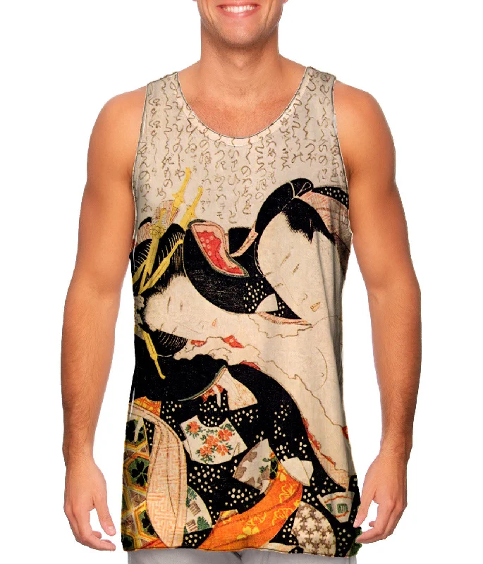 Women's Longline Tank Tops with Abstract PrintsKatsushika Hokusai 007