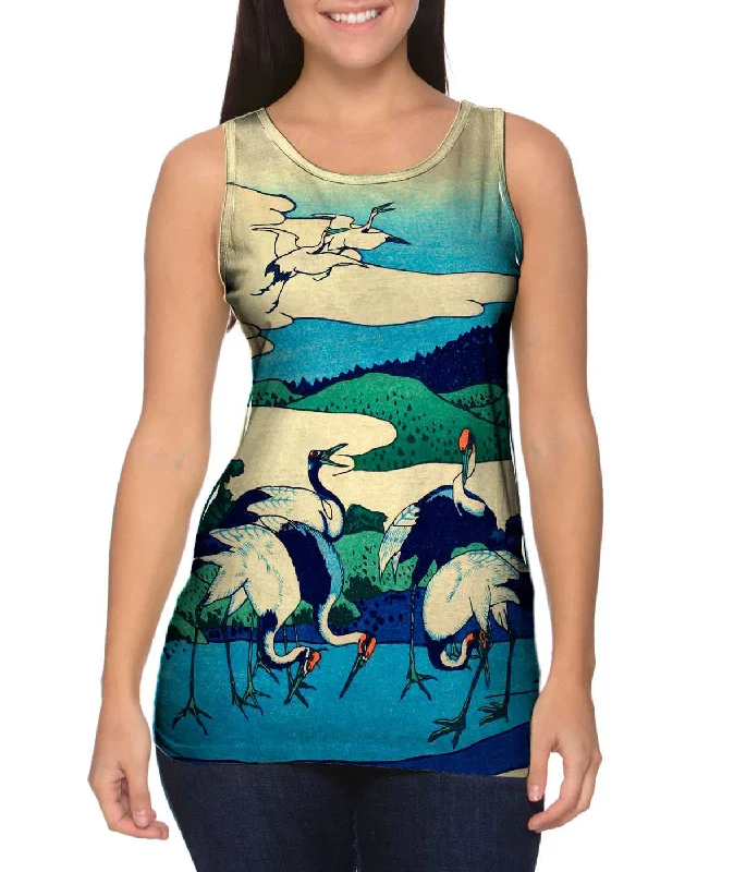 Halter Neck Women's Modal Blend Tank Tops for ComfortKatsushika Hokusai - "36 Views of Mt. Fuji"