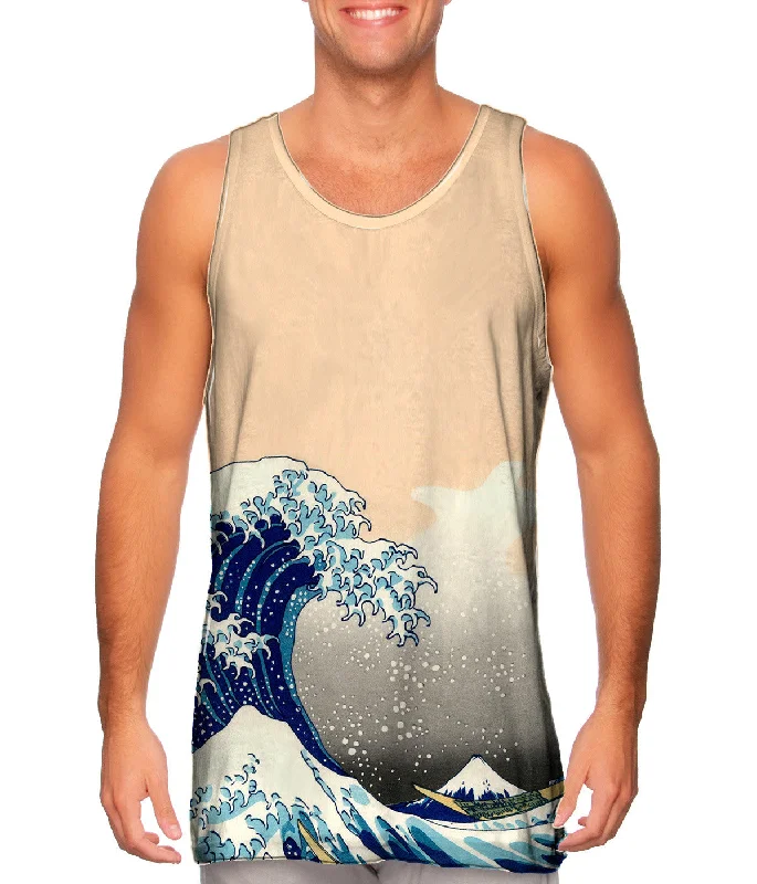 Plus Size Women's Puff - Sleeve Tank Tops in Pastel HuesKatsushika Hokusai - "The Great Wave Off Kanagawa" ( 1830-1833)