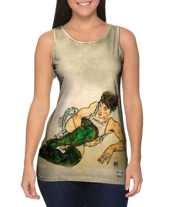 Women's Longline Tank Tops with Abstract PrintsKenyon Cox - "Green Stockings"