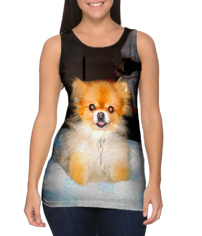 Plus Size Women's Side - Slit Tank Tops in Metallic ShadesKindhearted Pomeranian