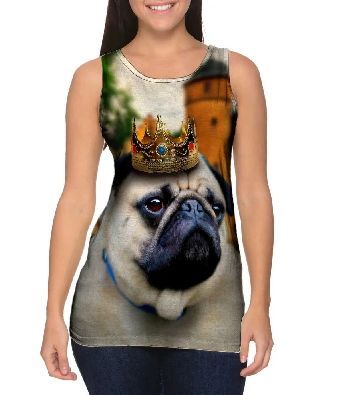 Plus Size Women's Puff - Sleeve Tank Tops in Pastel HuesKing Castle Pug