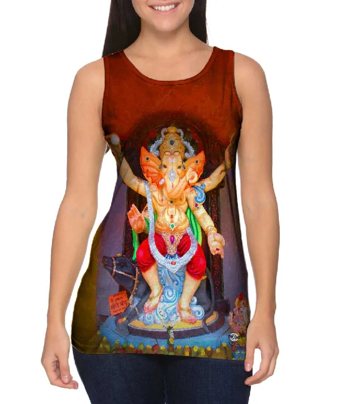 One - Shoulder Women's Rayon Blend Tank Tops for a Flowy LookKirti Krishna Badkundri - "Lord Ganesha Idol from Belgaum Karnataka" (2013)