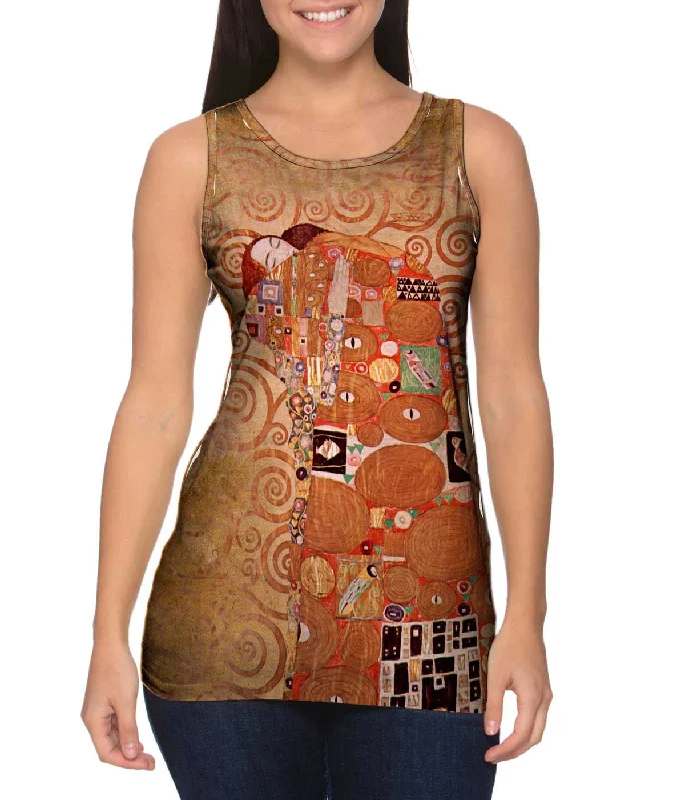 Women's Longline Tank Tops with Abstract PrintsKlimt - "Fulfilment" (1905)