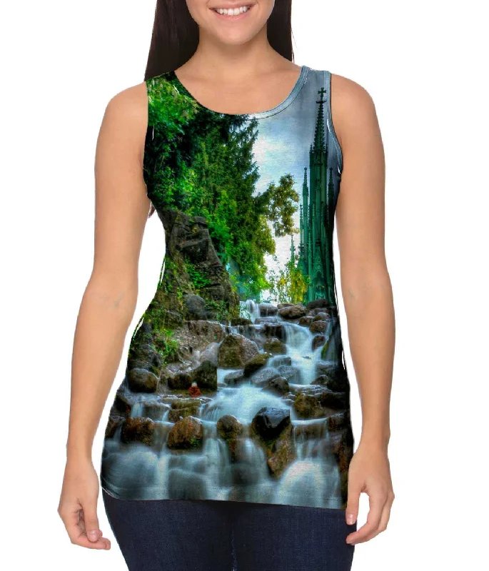 Women's Cropped Tank Tops with Vintage Band LogosKreuzergdenkmal Cascade