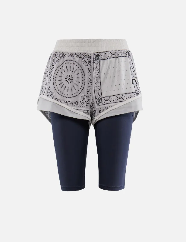 Paisley-pattern 2-in-1 Shorts