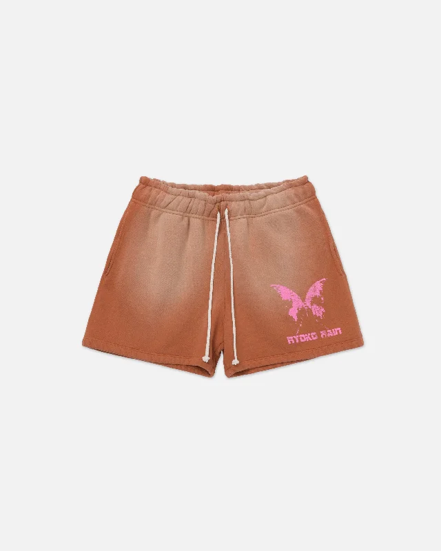 TIME WILL TELL COTTON SHORTS -  CHESTNUT