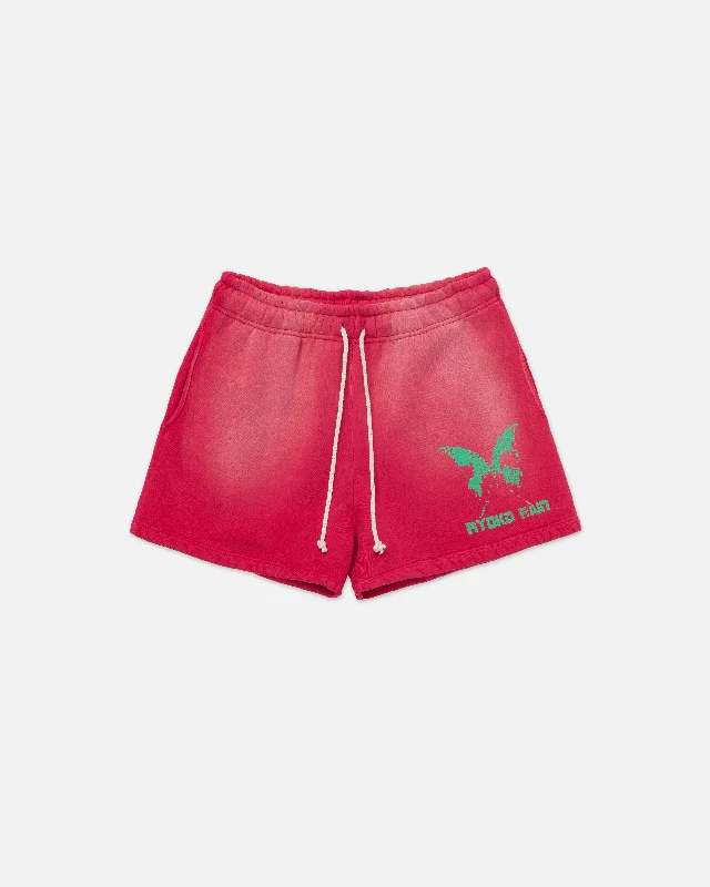 TIME WILL TELL COTTON SHORTS - ROSE RED