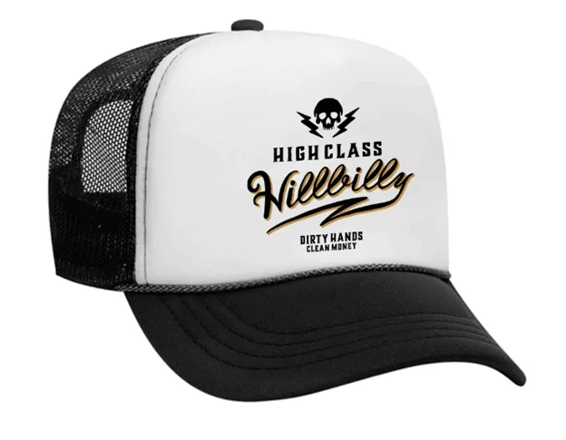 Women's High Class Hillbilly Trucker Hat - Black/White/Black