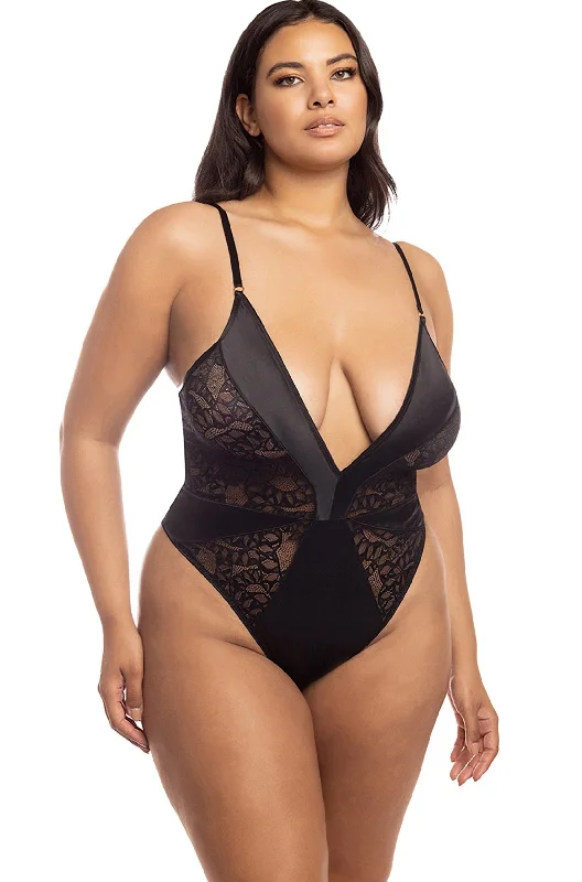 Printed Bodysuits with Floral Patterns for a Feminine VibeSoft Cup Teddy With Stretch Satin Inserts