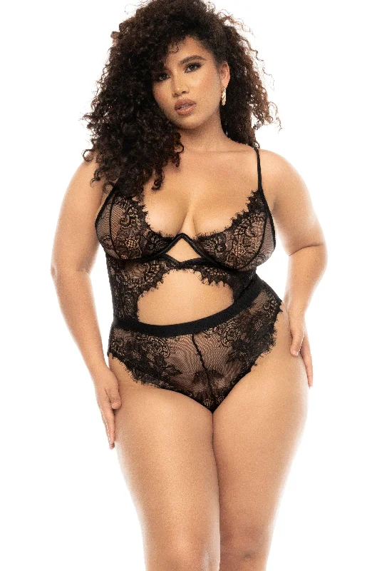 Ruffled Bodysuits with a Playful and Feminine TouchEyelash Lace Underwire Bodysuit | Plus Size