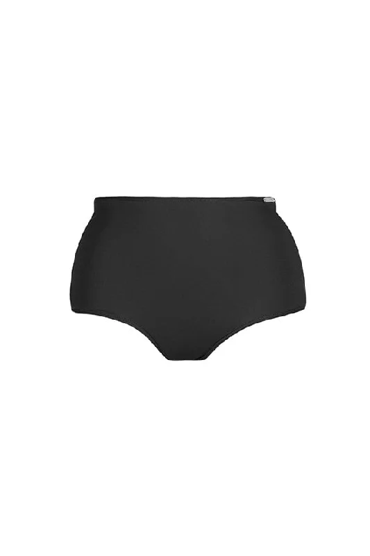 Tie - side bikini bottoms for an adjustable and stylish fitChlorine Resistant Plain Black High Waisted Bikini Bottoms