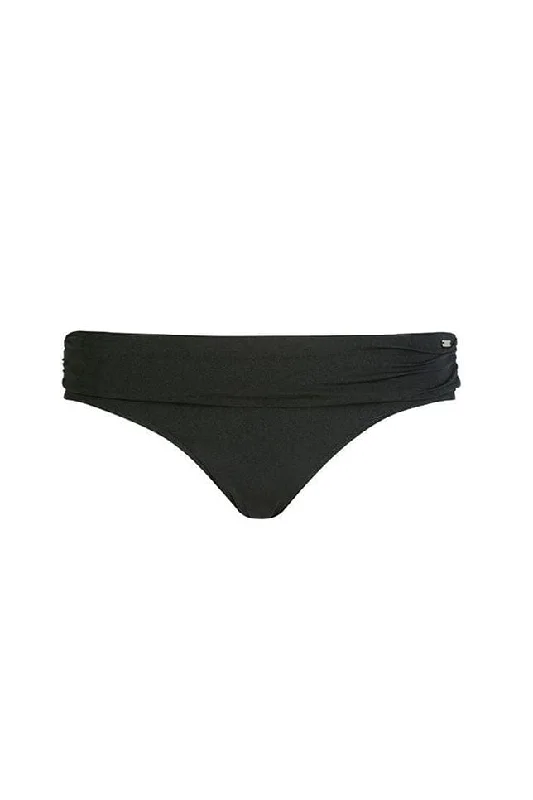 Convertible bikini that can be worn in multiple styles for versatilityChlorine Resistant Plain Black Rollover Bikini Bottoms