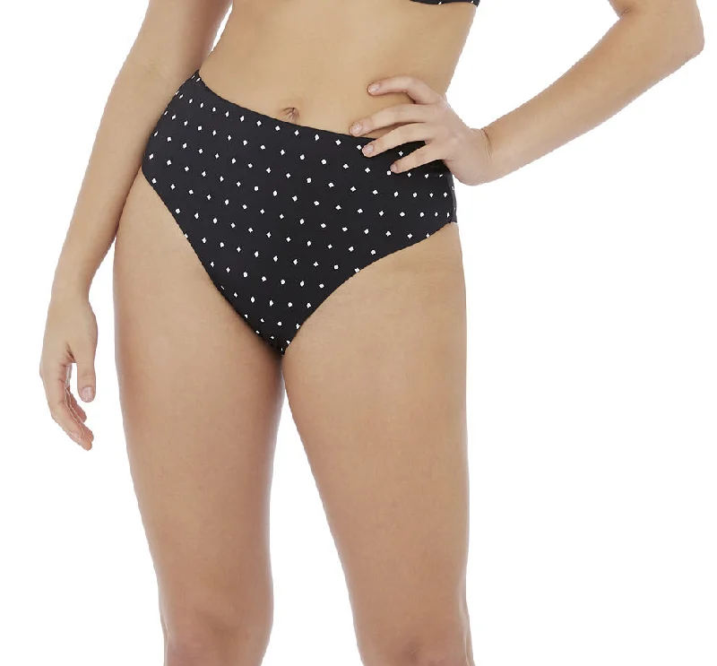 Long - line bikini top for added support and a fashionable lookFreya Swimwear Jewel Cove Black High Waist Bikini Bottom 7236