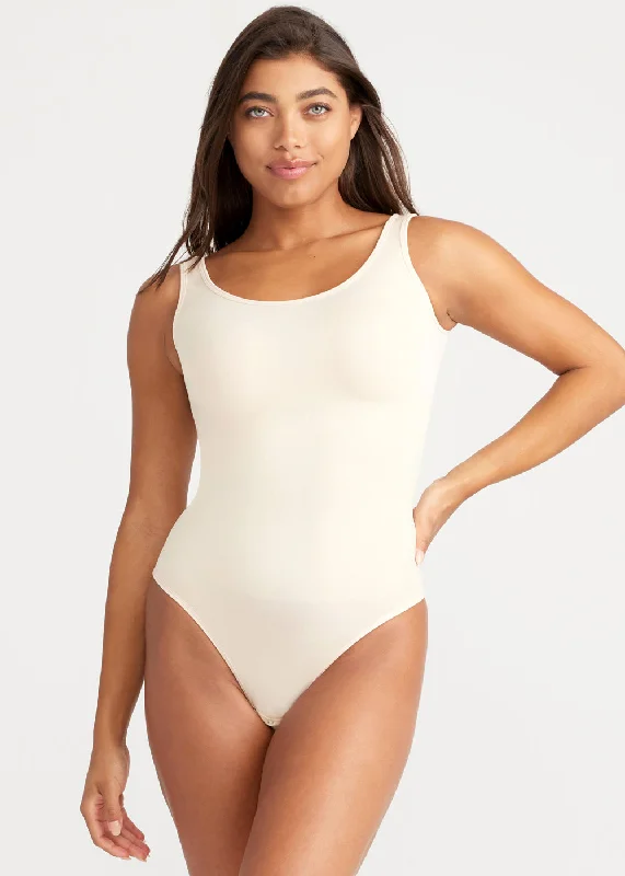 Sheer Bodysuits for a Seductive and Alluring OutfitIvy Shaping Thong Back Bodysuit - Seamless