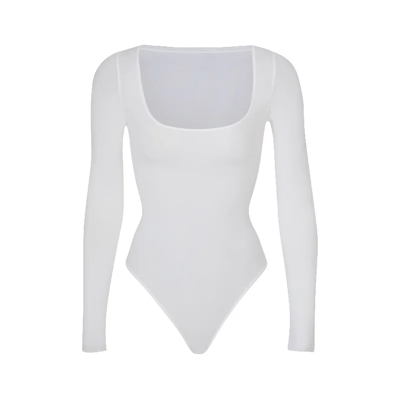 Maternity Bodysuits for Expecting Mothers' ComfortJELLY SHEER LONG SLEEVE BODYSUIT | MARBLE