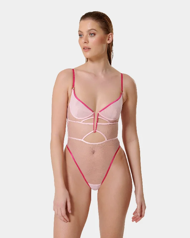 Sheer Bodysuits for a Seductive and Alluring OutfitJoni Wired Body Pink 