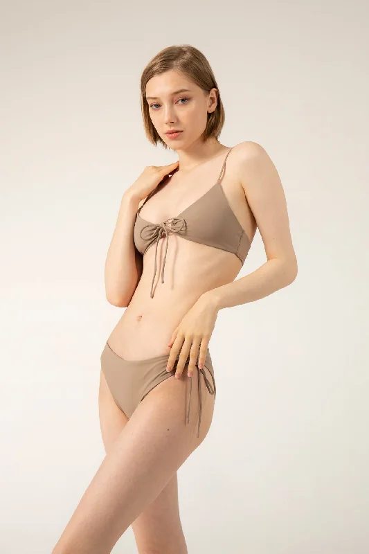 Ruffled Bodysuits with a Playful and Feminine TouchMAYA Bikini - Taupe