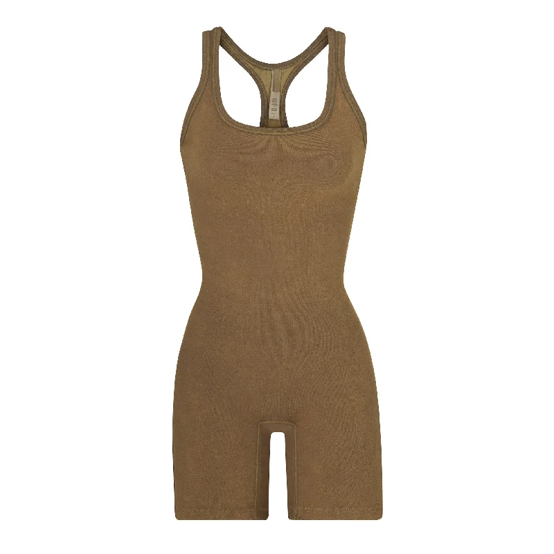 Maternity Bodysuits for Expecting Mothers' ComfortOUTDOOR BASICS MID THIGH BODYSUIT | SEPIA