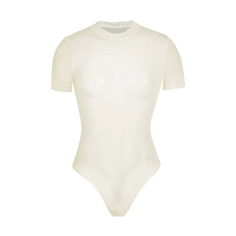 Metallic Bodysuits for a Glitzy and Glamorous Night OutSUMMER MESH T-SHIRT BODYSUIT | BONE