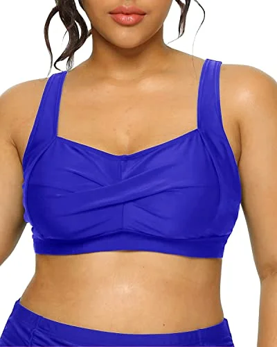 Plus size athletic swimwear for lap swimmingWomen's Plus Size Push up Bikini Top Full Coverage Swimsuit