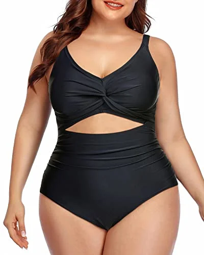 Plus size maternity swimwear for expecting momsWomen's Plus Size Cutout One Piece Swimsuits Tummy Control Monokini Swimwear